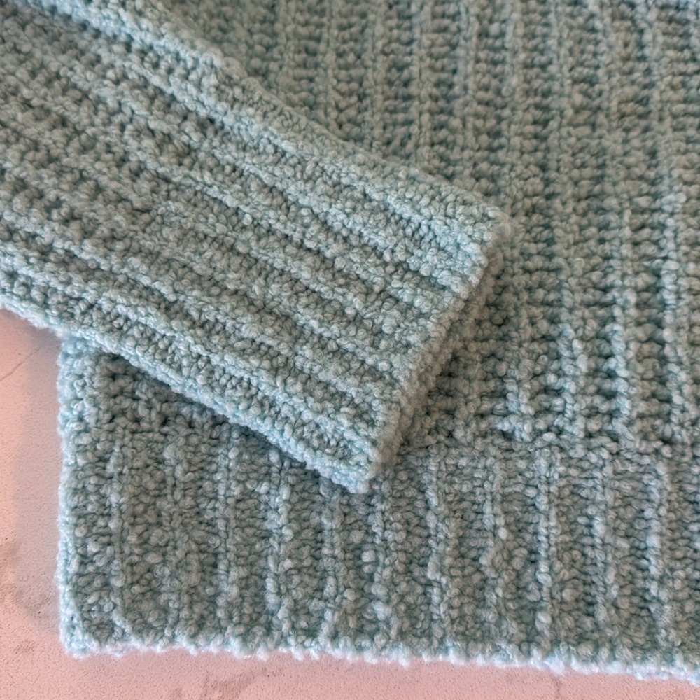 Vineyard Vines Capri Blue Cozy Fisherman Merino Wool Blend Sweater-Size Medium - Picture 6 of 14